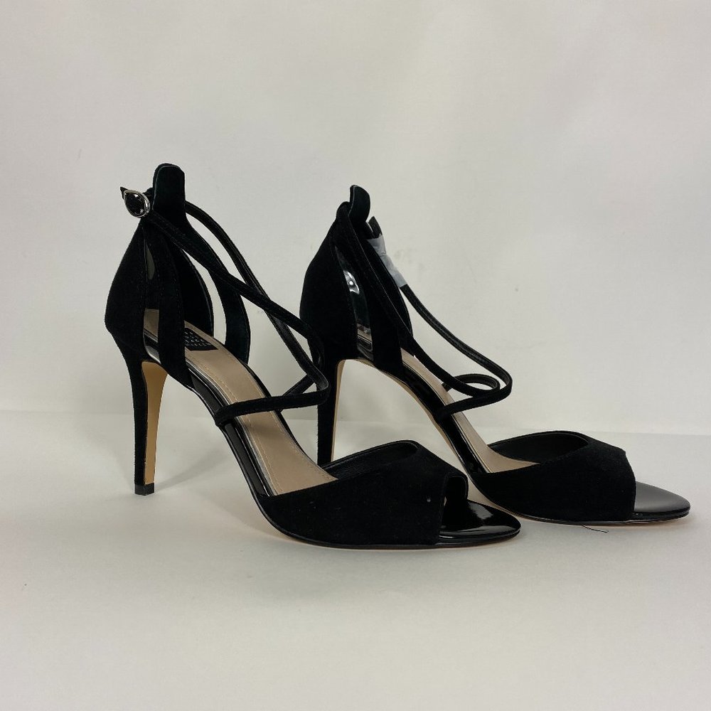 WHBM Women Size 8 Black Sandals Crossed Straps